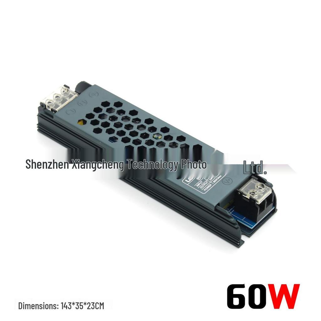 Ultra-Thin Black King Kong LED Transformer: 220V-12V/24V Power Supply for Low Voltage LED Strip