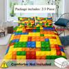 Постельные пододеяльники с 3D-печатью в стиле колор-блокинга для детей, подростков, взрослых, мягкое постельное белье, наволочка, легкое домашнее одеяло