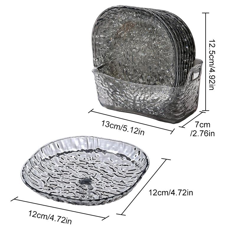1 набор тарелок для вертелов с узором в виде ледника, контейнер для мусора, прозрачный поднос для закусок, маленькая тарелка для конфет в стиле ретро для дома