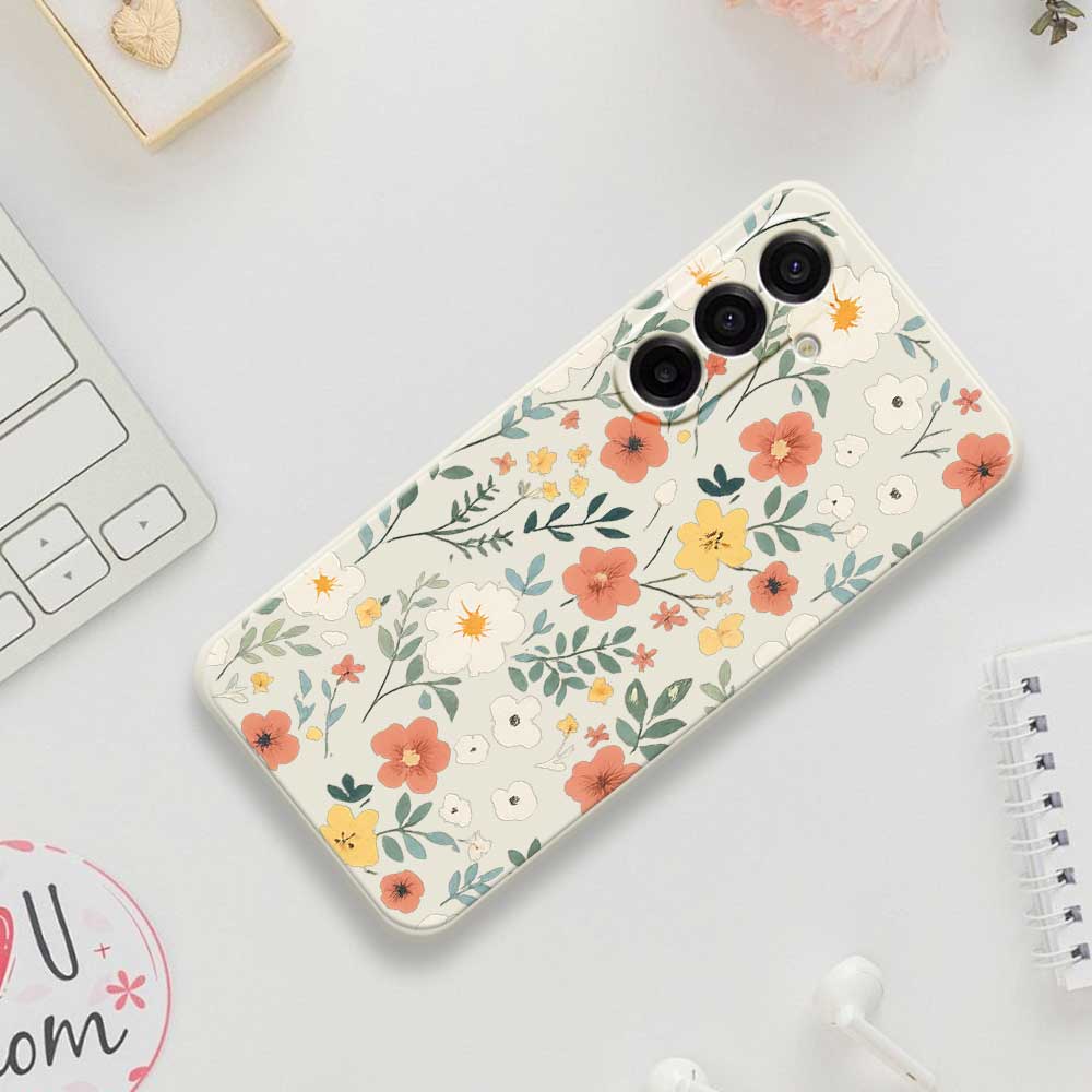 For Samsung Galaxy A17 5G Case Flower Garden Pattern Printing Straight Edge TPU Phone Back Cover