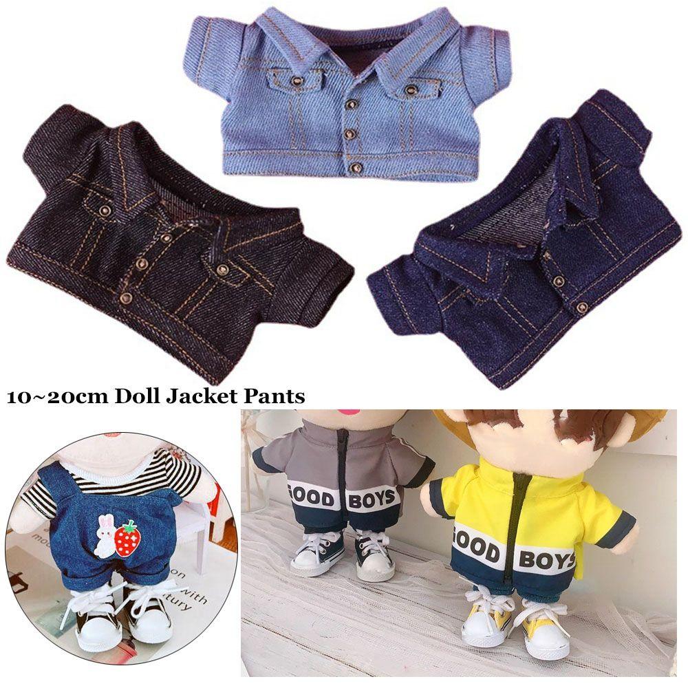 BJD Dolls Jeans Shorts Outfits Doll Clothes Winter Top Coats Handmade Jacket Pants For 15~20cm Doll