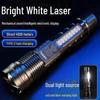 USB Rechargeable Multi-Function Outdoor Flashlight with White Laser, Side Red & Blue Warning Lights