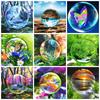 Diamond Mosaic Embroidery Bubble River Diamond Painting Full Square/Round Butterfly Landscape Wall Art