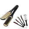 Профессиональный парикмахерский выпрямитель для волос, нейлоновая расческа для выпрямления волос, двойные щетки, V-образный зажим для расчески, не травмирующий инструменты для укладки своими руками