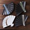 BEPAN Sushi, sashimi, grilled meat plate, Japanese cuisine, black and white tableware, household retro fan-shaped ceramic dinner plate