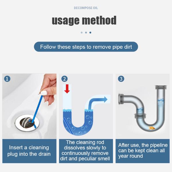 Kitchen Sink Sewer Cleaning Agent Remove Oil Pollution Washbasin Toilet Bathtub Pipe Cleaning Sticks Household Cleaning Supplies