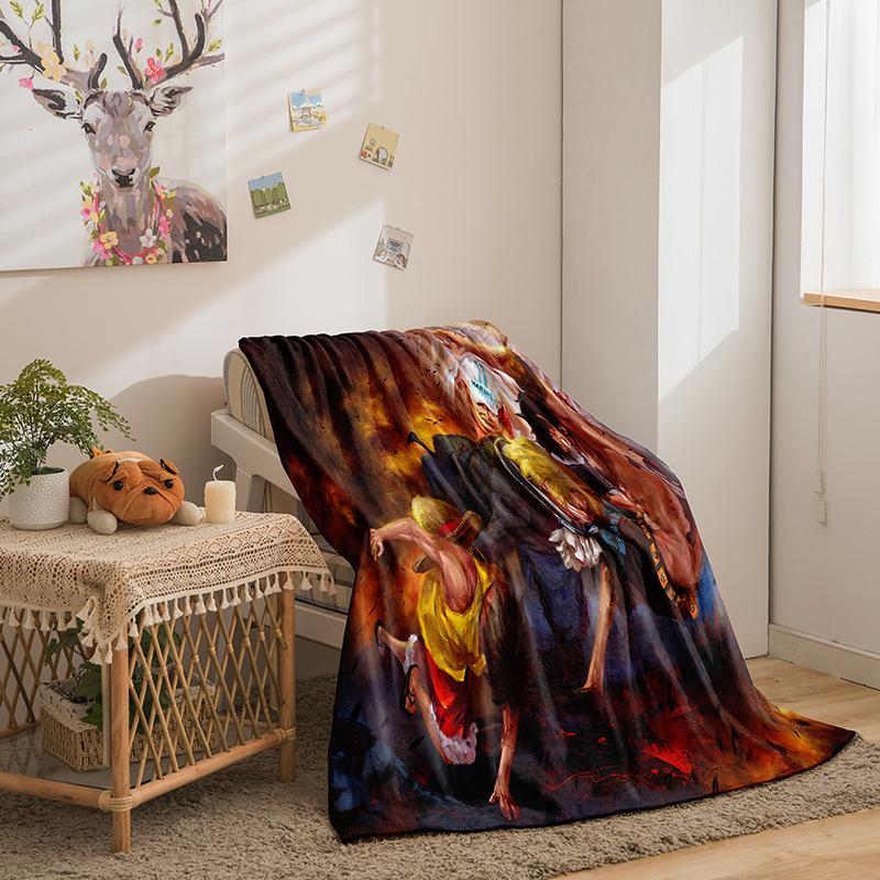 Cartoon ONE PIECE series double-sided flannel 2D digital printing blanket blanket