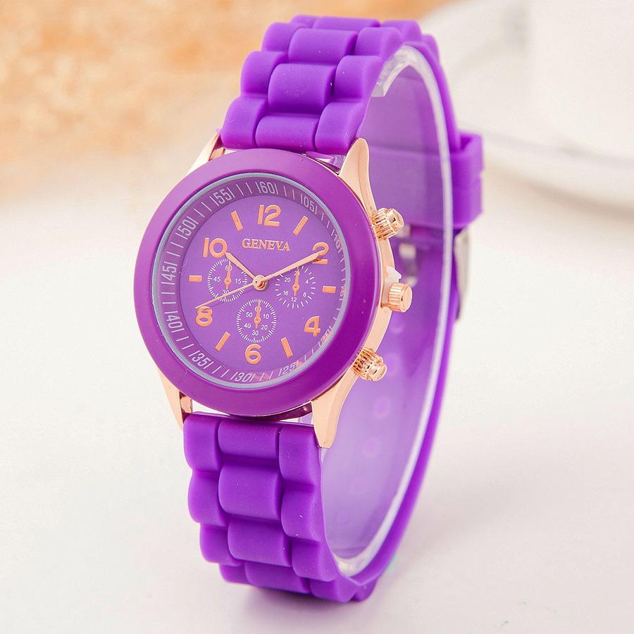 New Simple Silicone Brand Casual Quartz Watch Women Crystal Silicone Geneva Watches Wrist Watch for Girl