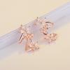 1Pair Inlaid with Synthetic Zircon Three Flowers Elegant Sexy Luxury Women's Stud Earrings, Ideal Gift for Friends