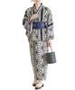 Kobe Lettuce Yukata with Obi Summer Festival and Fireworks Easy To No Dressing Required Size Open Retro Pattern Women's One-Piece Set, Design, Wear,