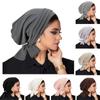Pre-Tied Turban Chemo Cap Ruffle Islamic Cancer Headwear Scarf New Muslim Women Hijab Bonnet