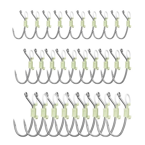 6/12/24 шт. светящийся крючок для фиксации живой креветки, прочный металлический крючок с зазубринами для ловли пресноводного сома, окуня, рыболовные принадлежности