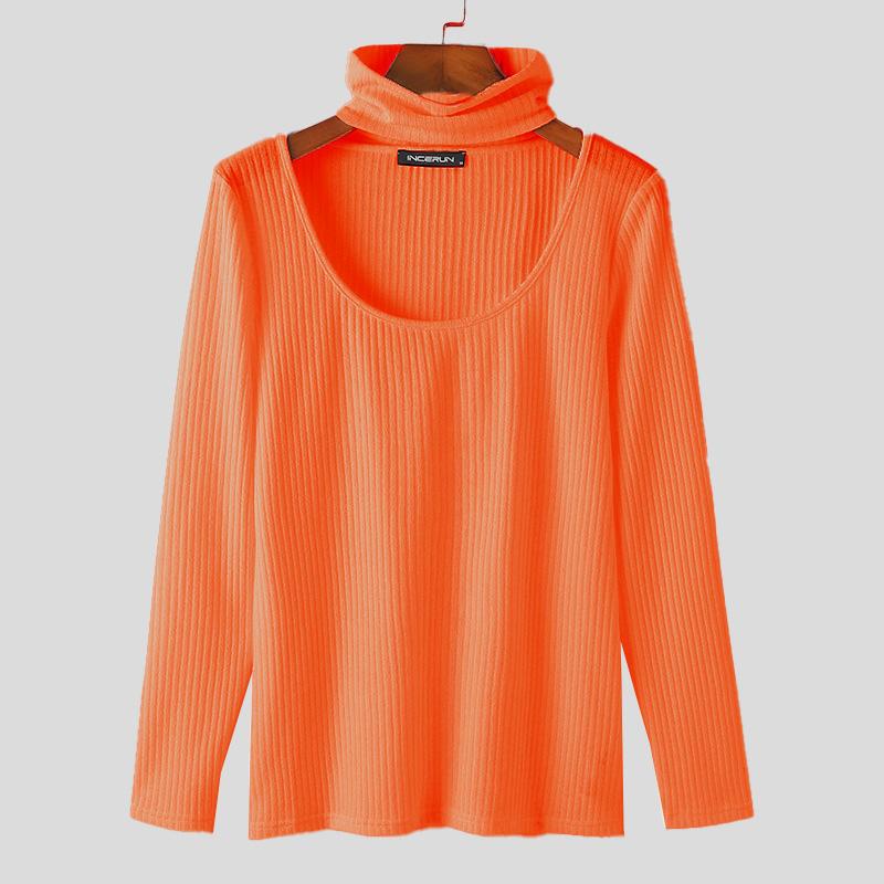 INCERUN Мужские трикотажные топы с нагрудником и длинными рукавами, повседневные пуловеры