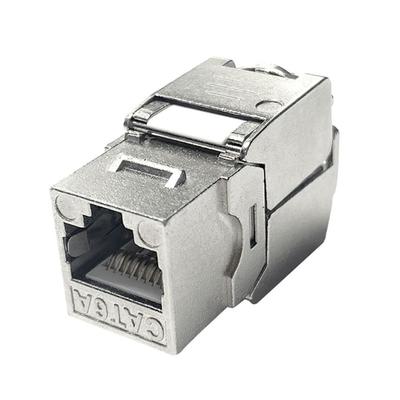 STP Защищенный Соединитель Keystone RJ45 Cat6A Металлический Цинк Высокоскоростной Модуль Данных