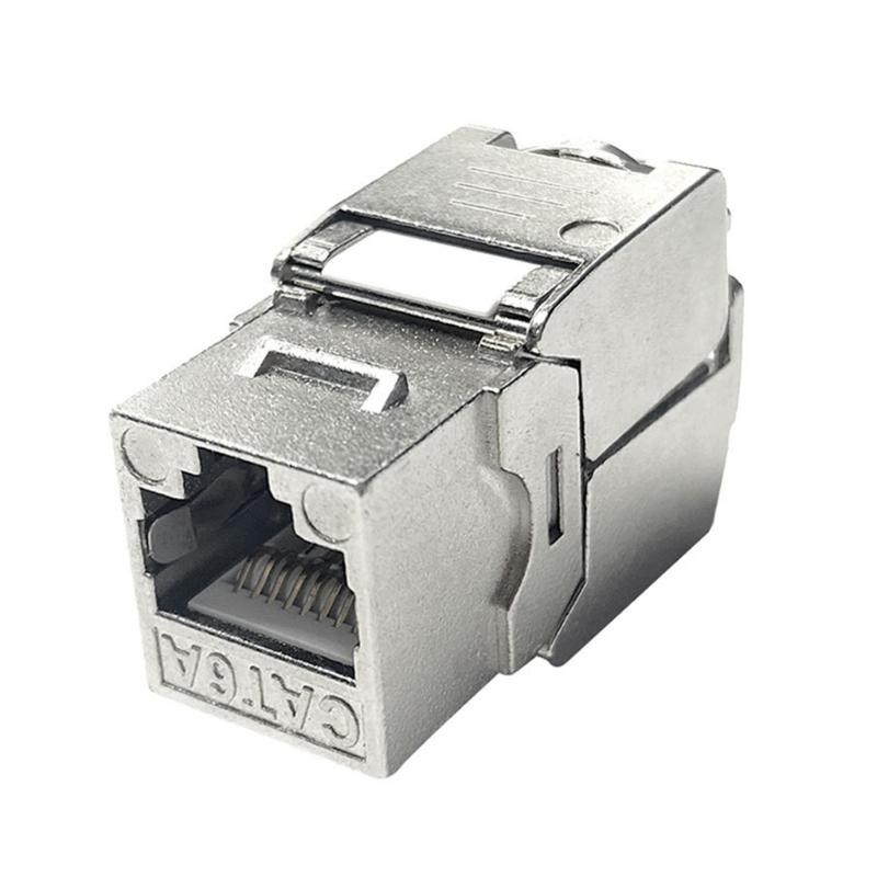 STP Masked RJ45 Keystones Coupler Cat6A Zincs Metal High Speed Data Module