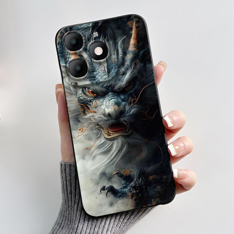 Чехол для Itel A90 Чехол A6610L Задняя крышка Роскошный Милый Крутой Для Мальчиков Девочек Мягкий Черный Матовый Силиконовый Корпус Для ItelA90 4G Бампер
