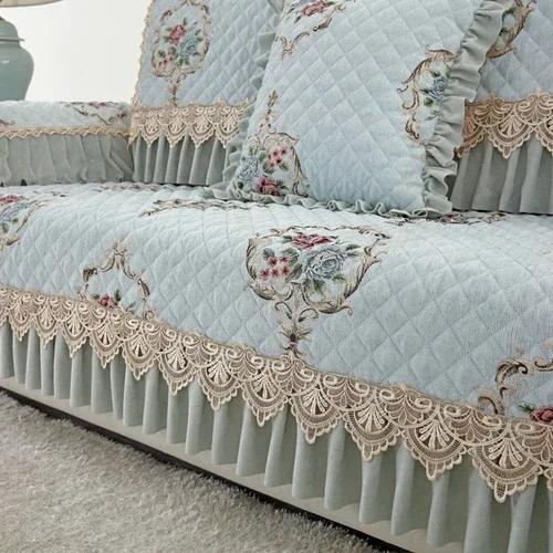 Универсальная большая юбка Four Seasons, чехол для дивана, европейский стиль, нескользящий коврик для дивана, роскошная кружевная подушка для гостиной, полотенце для дивана