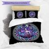 Cybernetic Canine Circle Pattern Bedding,Quilt Set Quilt Cover Pillowcase Home Birthday Gift (1 * duvet cover + 2 * pillowcase, without core)