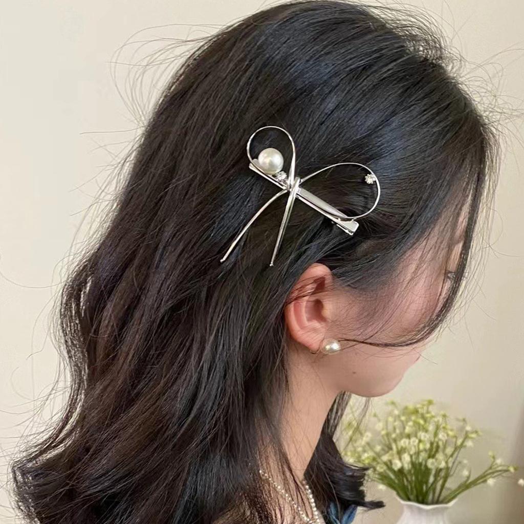 Electroplate Bowknot Hair Clip Metal Hair Clip Korean Hairpin Female Side Clip Cute Hair Decors Women Fashion Barrettes