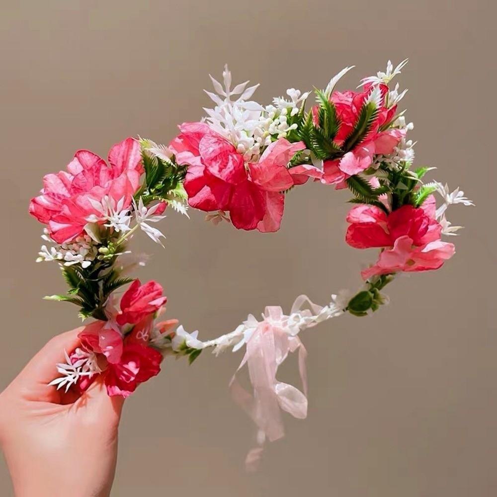 Colorful Women Wedding Floral Headband Diameter 18cm Multistyles Party Bride Garland Fashion Hair Accessories