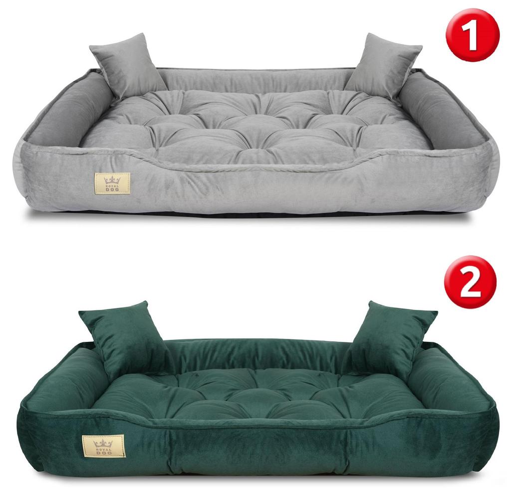 Велюровый лежак для собаки кошки Подстилка Диван Манеж Зеленый Серый 4 размера