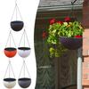 Hanging Basket Planter Round Gardening Hanging Premium Plastic Brown Pot Comes With Drainer And Chain Hanging Flowers Pot For Indoor Outdoor