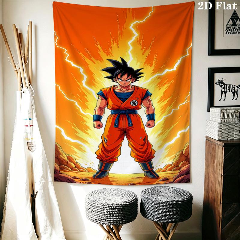 Son Goku Wall Tapestry Aesthetic Wall Hanging Printed Fabric Blanket Decorative Tapestries For Bedroom Living Room Home Decor