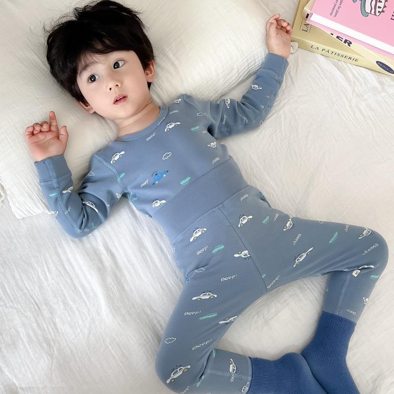 25 Стилей Детский Хлопковый Комплект Нижнего Белья с Завышенной Талией для Мальчиков и Девочек - Защита Животика, Бесшовный, Теплая Осенне-Зимняя Домашняя Одежда