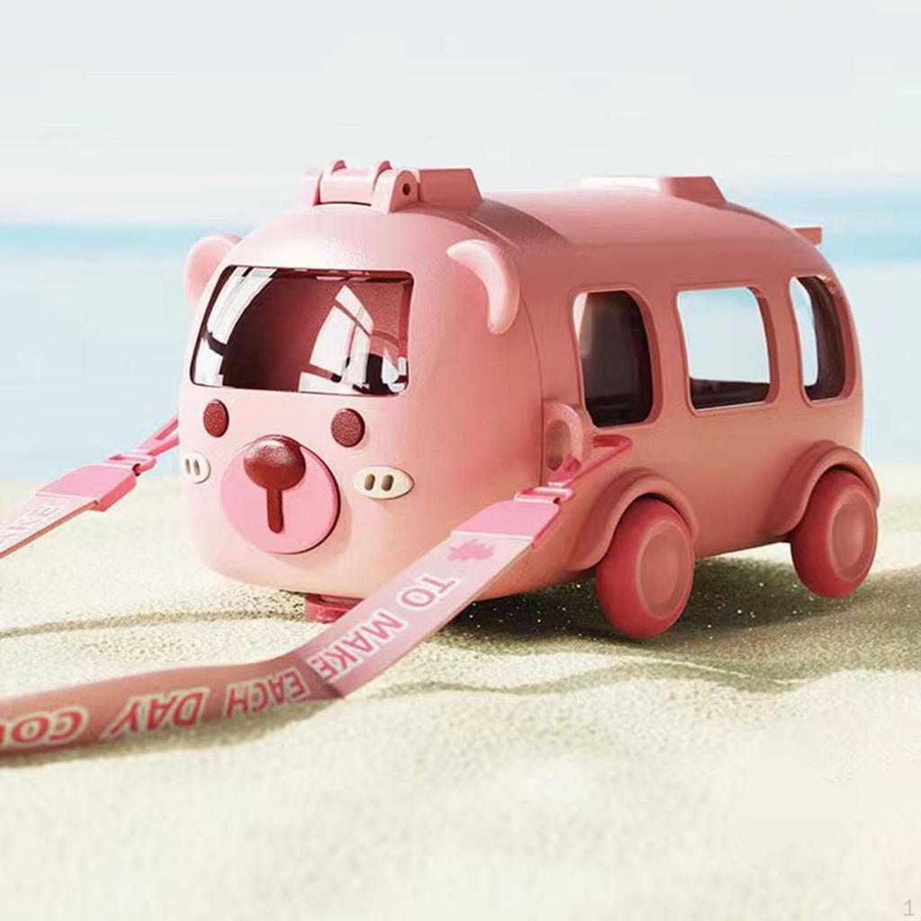 Автобусная соломенная чашка для воды, портативная съемная бутылка с ремешком, герметичная детская маленькая питьевая бутылка