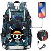 Anime Skull Print Large Capacity Backpack for Teens Students Casual Travel Daypack Lightweight Waterproof
