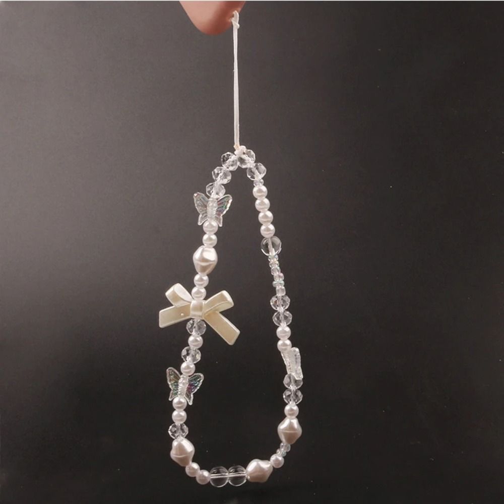 Цепочка для телефона с бантом, Жемчужные украшения для телефона, Милый шнурок для чехла телефона, Телефон