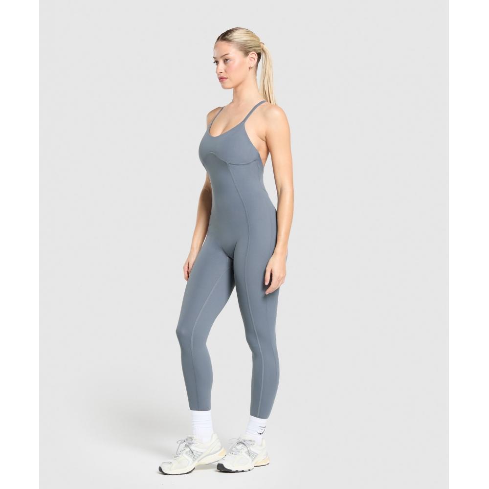 Gymshark Strappy All In One Iron Blue B9a1r Uctm