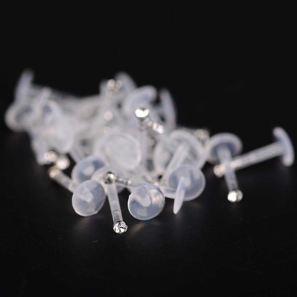 Акриловые серьги с кристаллом для пирсинга на лице и теле 5 шт