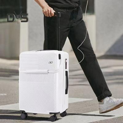 20-дюймовый чемодан для ручной клади с жестким корпусом, устойчивым к царапинам, с карманом на молнии, USB-интерфейсом и кодовым замком, бесшумным вращающимся колесом, одобренным авиакомпаниями