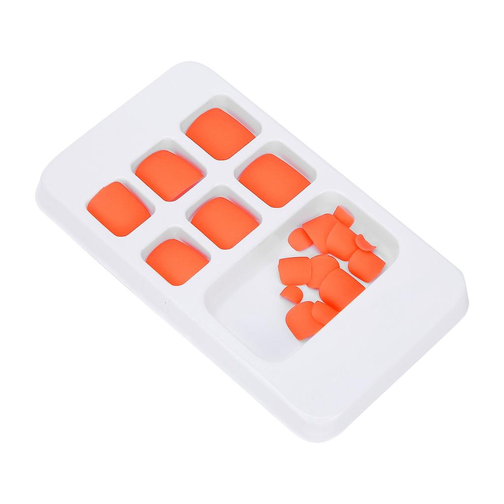 24 Pcs Solid Color False Toe Nails Short Square Fake Toenails Artificial Nail Tips for Women Girls