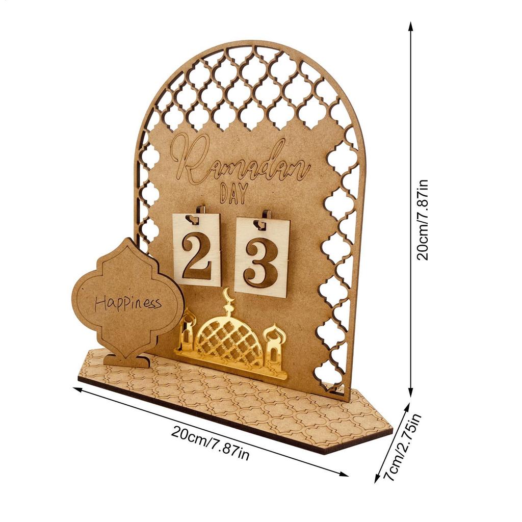 20X15X1СМ Рамадан Адвент-календарь Деревянный Календарь обратного отсчета Рамадан Для дома Исламский Мусульманский Декор для вечеринки DIY Украшение Ид Мубарак