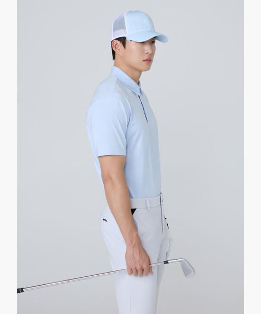 DESCENTE GOLF Men'S All-Over Pattern Collared Short Sleeve T-Shirt Dr22Mfts4V