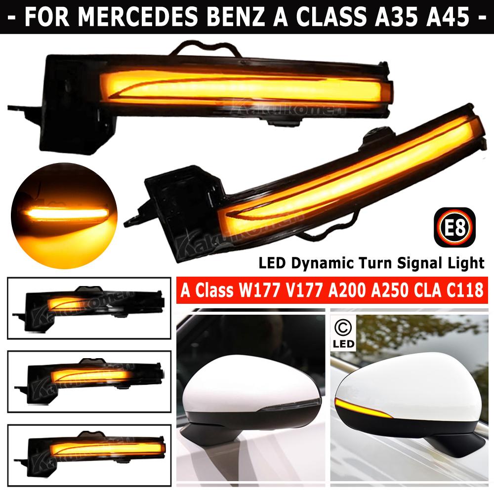 For Mercedes Benz A Class W177 V177 A200 A250 A35 A45 AMG CLA C118 LED Dynamic Turn Signal Light Side Mirror Indicator Blinker