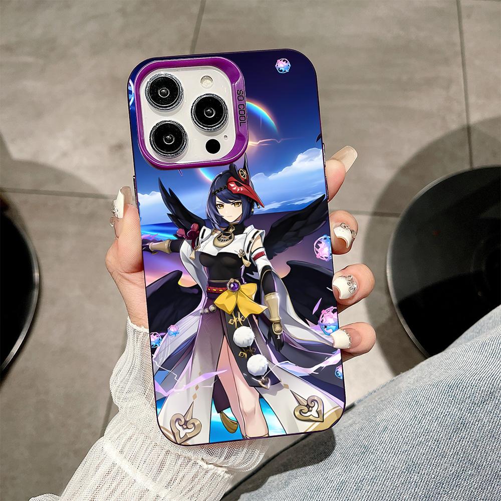 Game GI Kujou Sara Mobile Phone Case for iPhone 17 16 15 14 13 12 11 X XR XS 8 7 Air Pro Max Plus Purple Translucent Cover