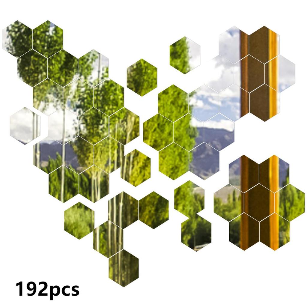 48 шт. Шестиугольные акриловые зеркальные наклейки на стену Самоклеящиеся Съемные шестиугольные наклейки Зеркальная стена Украшение дома Комнаты Зеркало