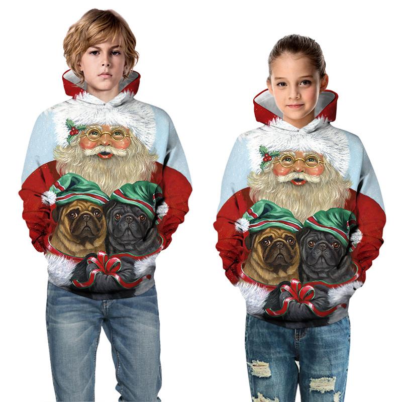 5-14 Years Boys Hoodies Girls Pullover Autumn 3D Snowman Print Teenagers Christmas Halloween Gift New Children Sweatshirt Coat
