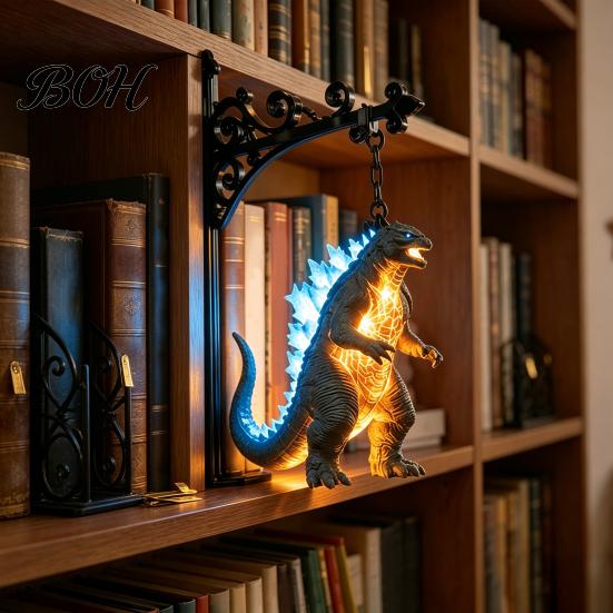 Library Lantern Bookshelf Lamp Lantern, Vintage Hanging LED Lamp, Decorative Book Nook Light Ornament Study Room Table Accessory for Reading