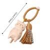 Beads Wooden Carved Cat Keychain Cartoon Animal Carved Cat Keyring  Students