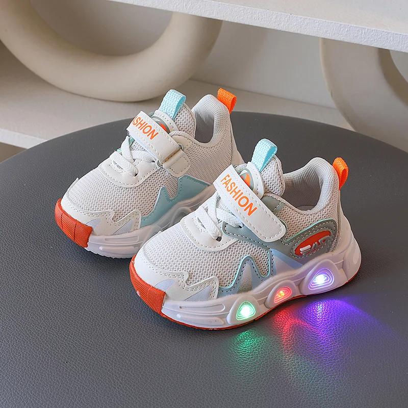 2024 Весна Осень Детская Обувь Противоскользящая Дизайнерская Спортивная Обувь Для Девочек Светящаяся Дышащая Мужская Повседневная Обувь Zapatillas De Hombre