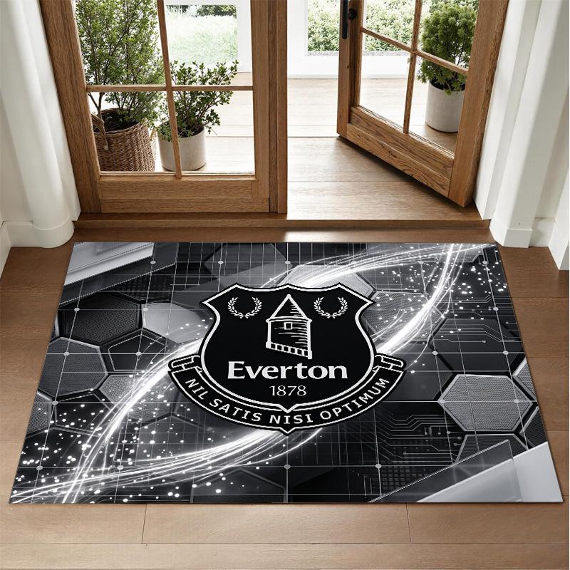 Everton Football Design Crystal Velvet Rug Soft Decorative Mat for Bedroom Entrance