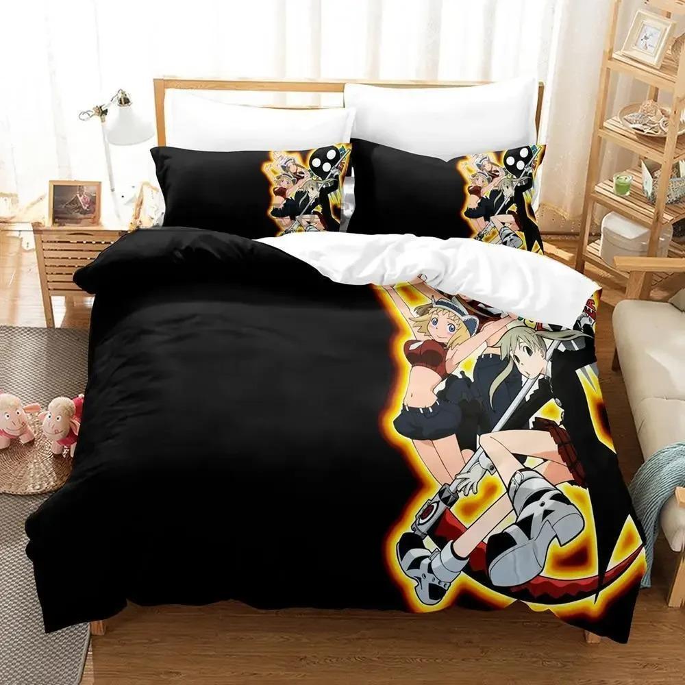 Комплект постельного белья Soul Eater Single Twin Full Queen King Size Bed Set Adult Kids Bedroom Duvet cover Sets 3D Print Anime Bed Sets