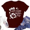 Women's Casual Fashion Street Slim Short Sleeve Mother's Day Printed T-Shirt Top