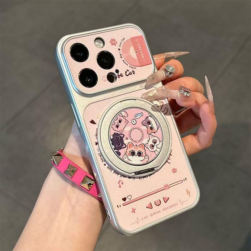 Милый мультяшный чехол-подставка для мобильного телефона подходит для iphone16promax Apple 17 чехол для мобильного телефона гальванический второй чехол