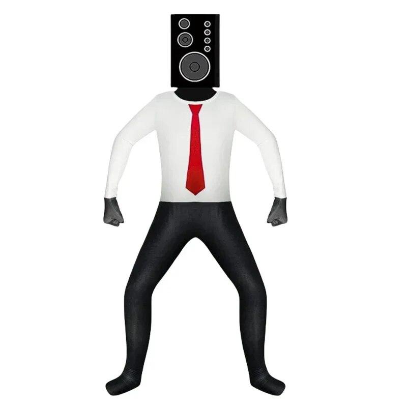Skibidi Туалетный Костюм Игра Косплей Динамик Человек ТВ Человек Боди Комбинезон Маска Косплей Костюмы на Хэллоуин для Мужчин Детей