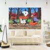 Halloween Decorative Tapestry Cartoon Cat Illustration Print Witchcraft Home Living Room Room Decorative Wall Hanging